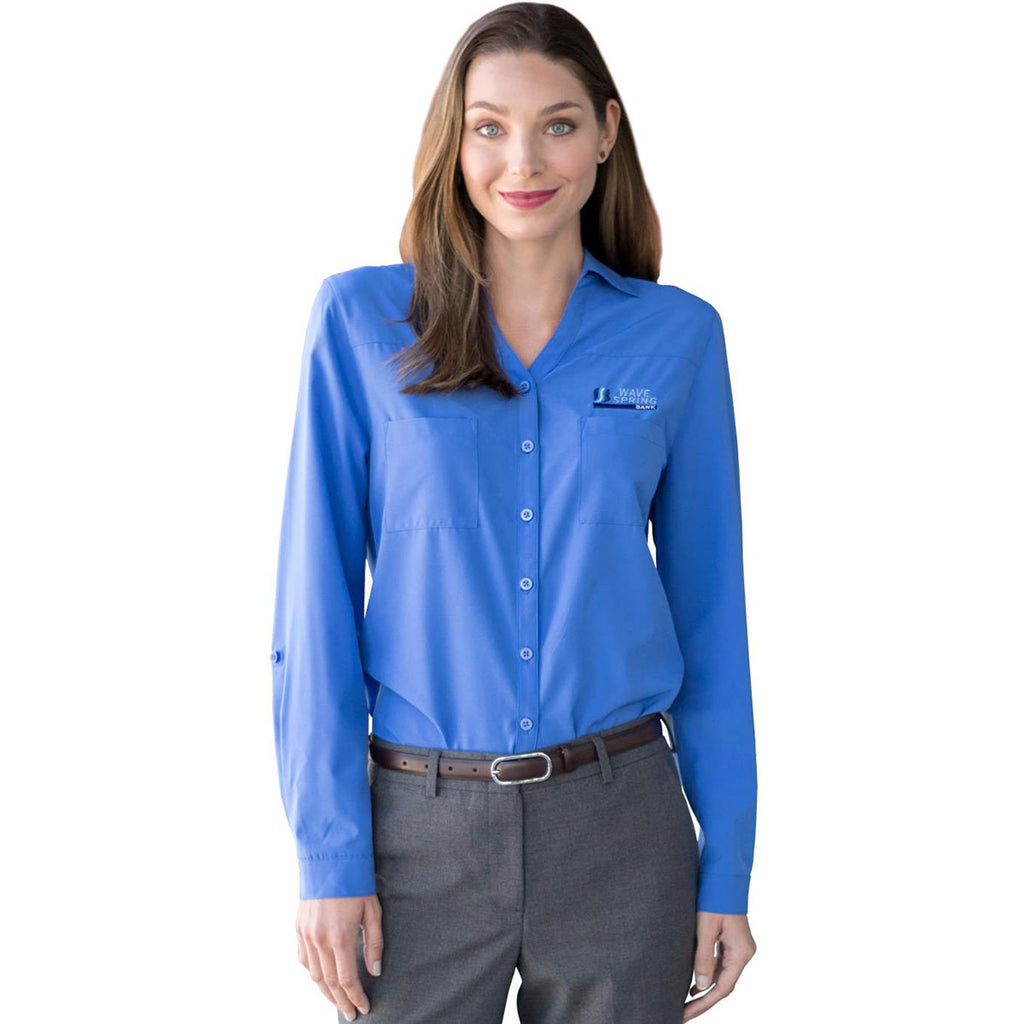 Edwards Women's French Blue 2-Pocket Blouse