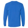 Bayside Men's Royal Blue USA-Made 100% Cotton Long Sleeve T-Shirt