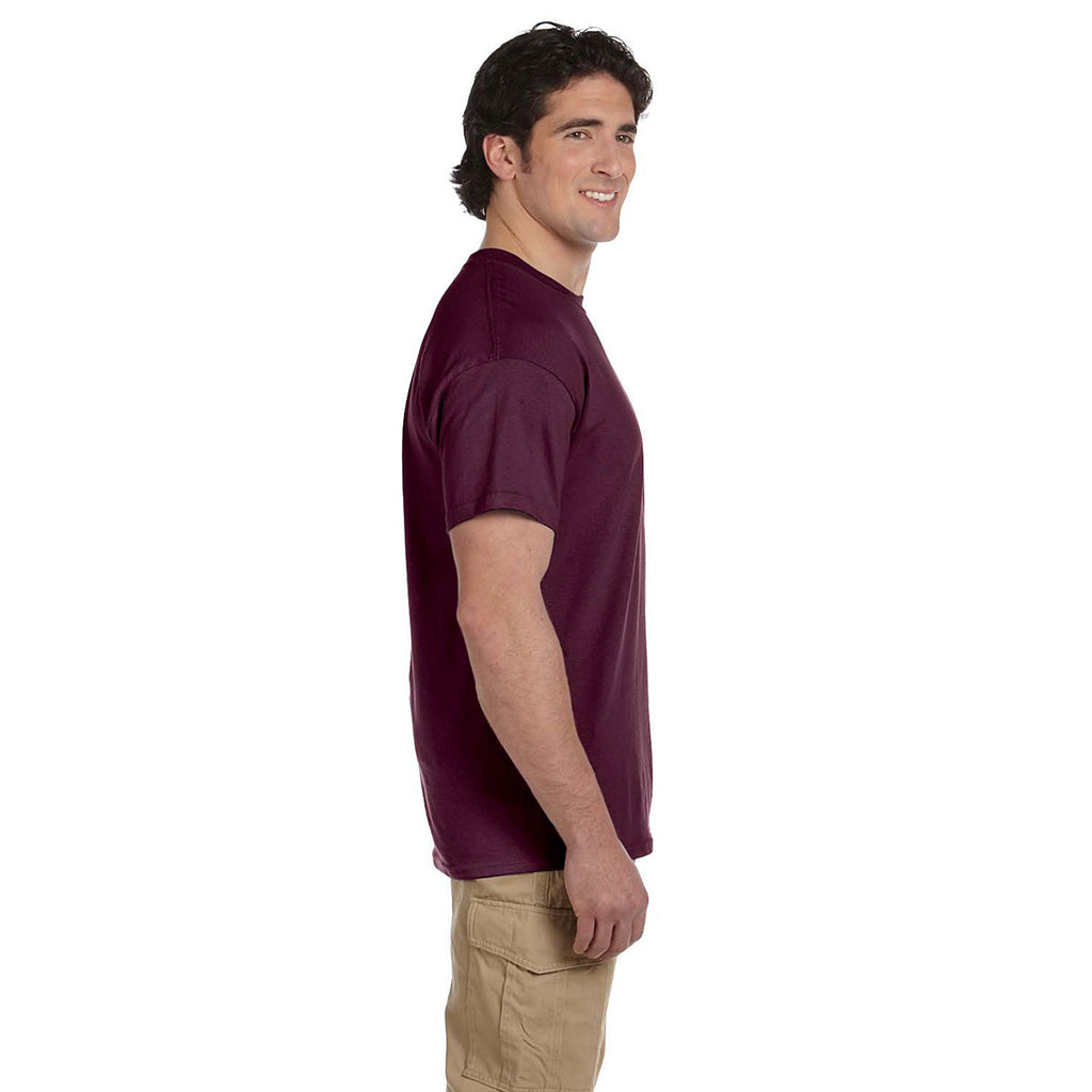 Hanes Men's Maroon 5.2 oz. 50/50 EcoSmart T-Shirt