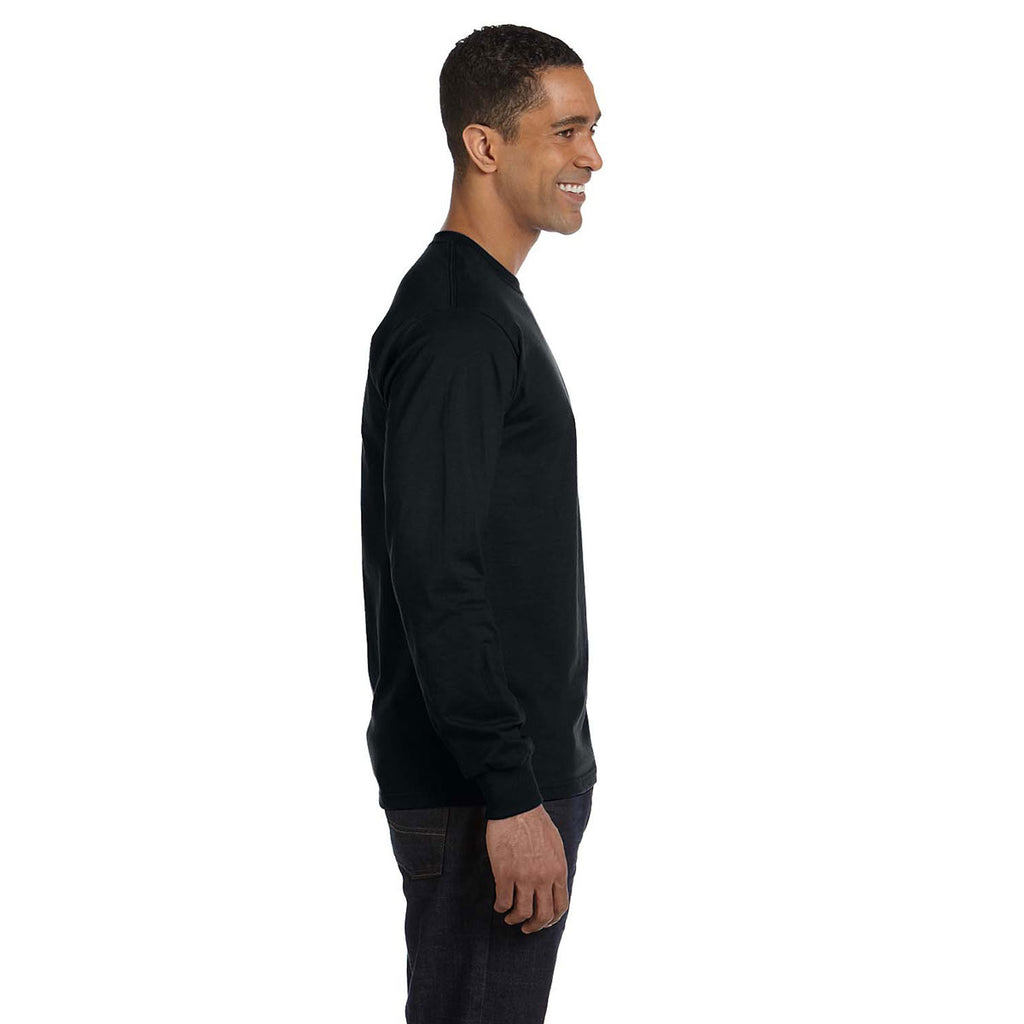 Hanes Men's Black 6.1 oz Long-Sleeve Beefy-T