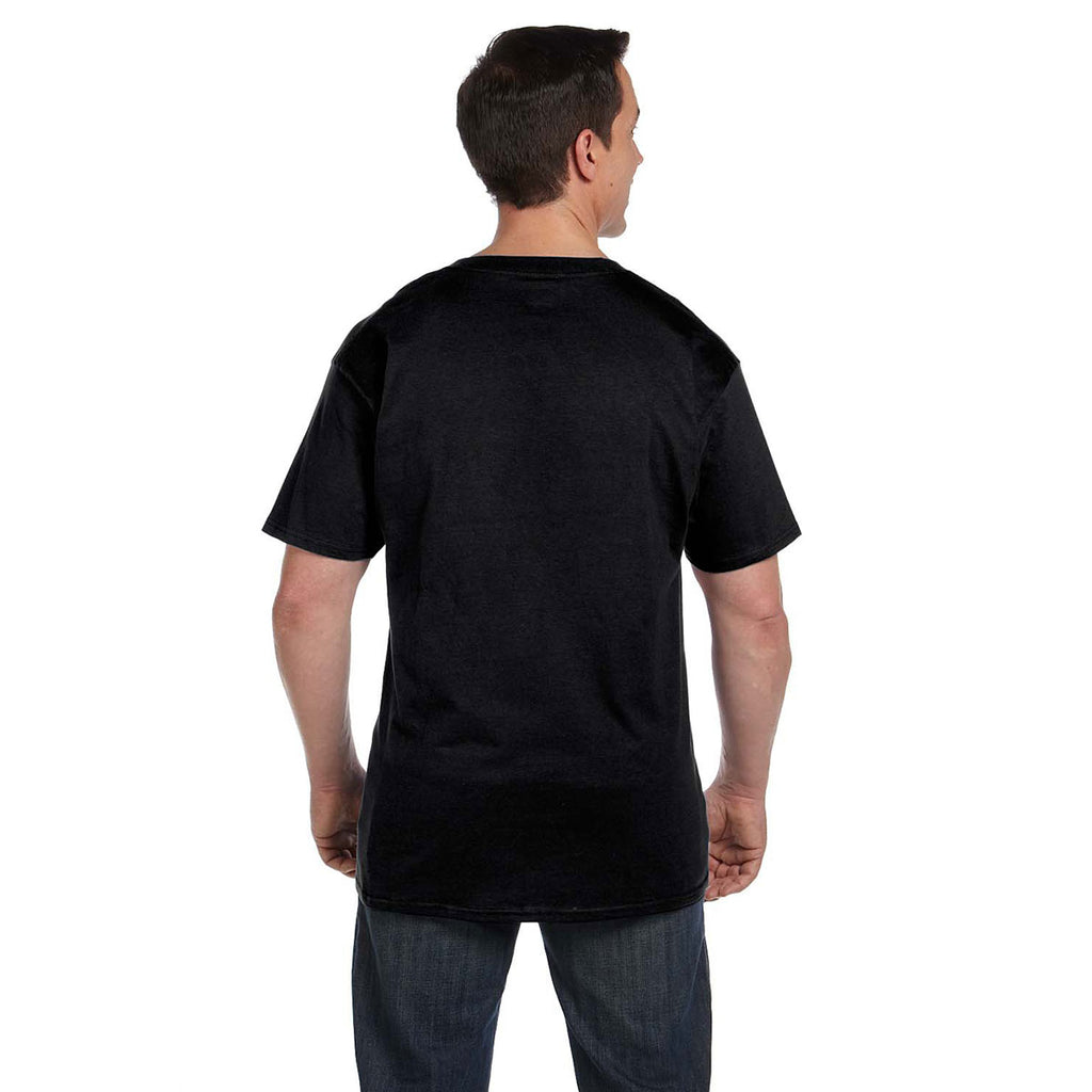 Hanes Men's Black 6.1 oz. Beefy-T with Pocket