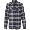 Burnside Women's Navy/Grey Yarn-Dyed Long Sleeve Flannel Shirt