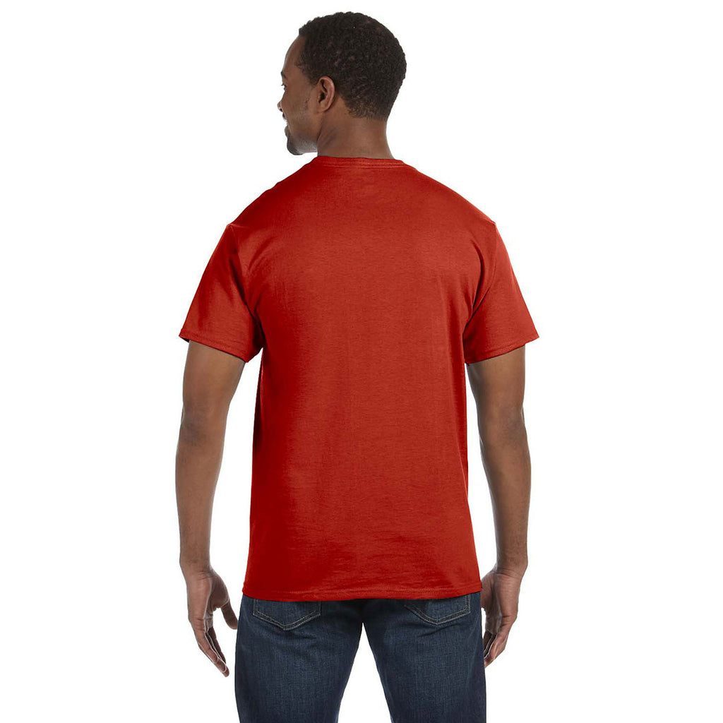 Hanes Men's Deep Red 6.1 oz. Tagless T-Shirt