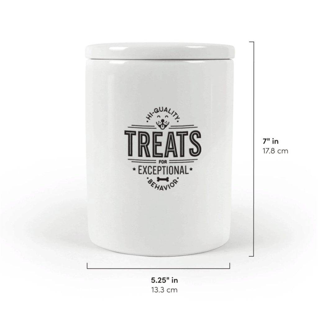 Howligans White Ceramic Treat Jar "Hi-Quality"