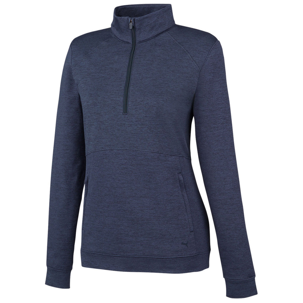 Puma Golf Women's Navy Blazer Cloudspun Rockaway Quarter Zip