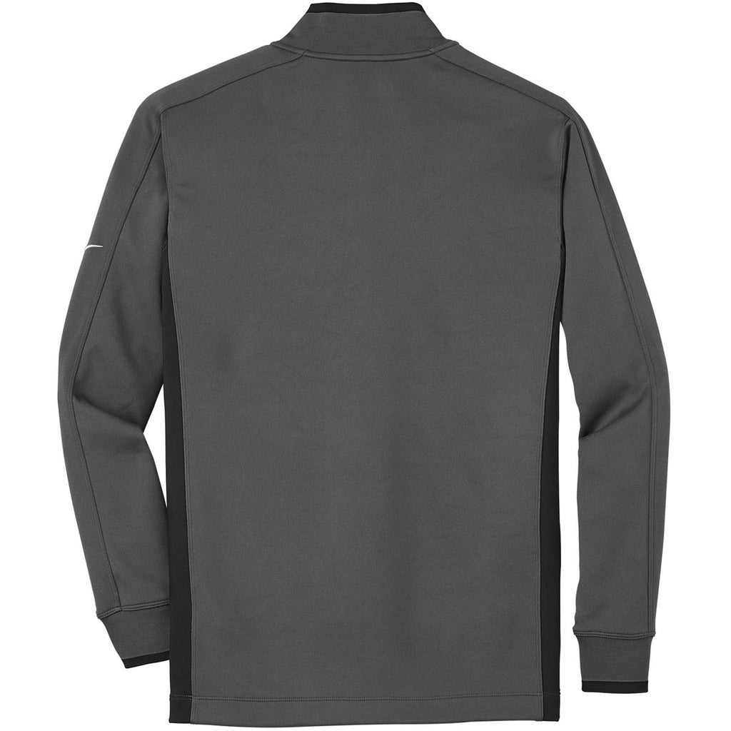 Nike Men's Dark Grey Dri-FIT Long Sleeve Quarter Zip Shirt