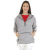 Charles River Women's Grey Stripe Chatham Anorak Print Pullover