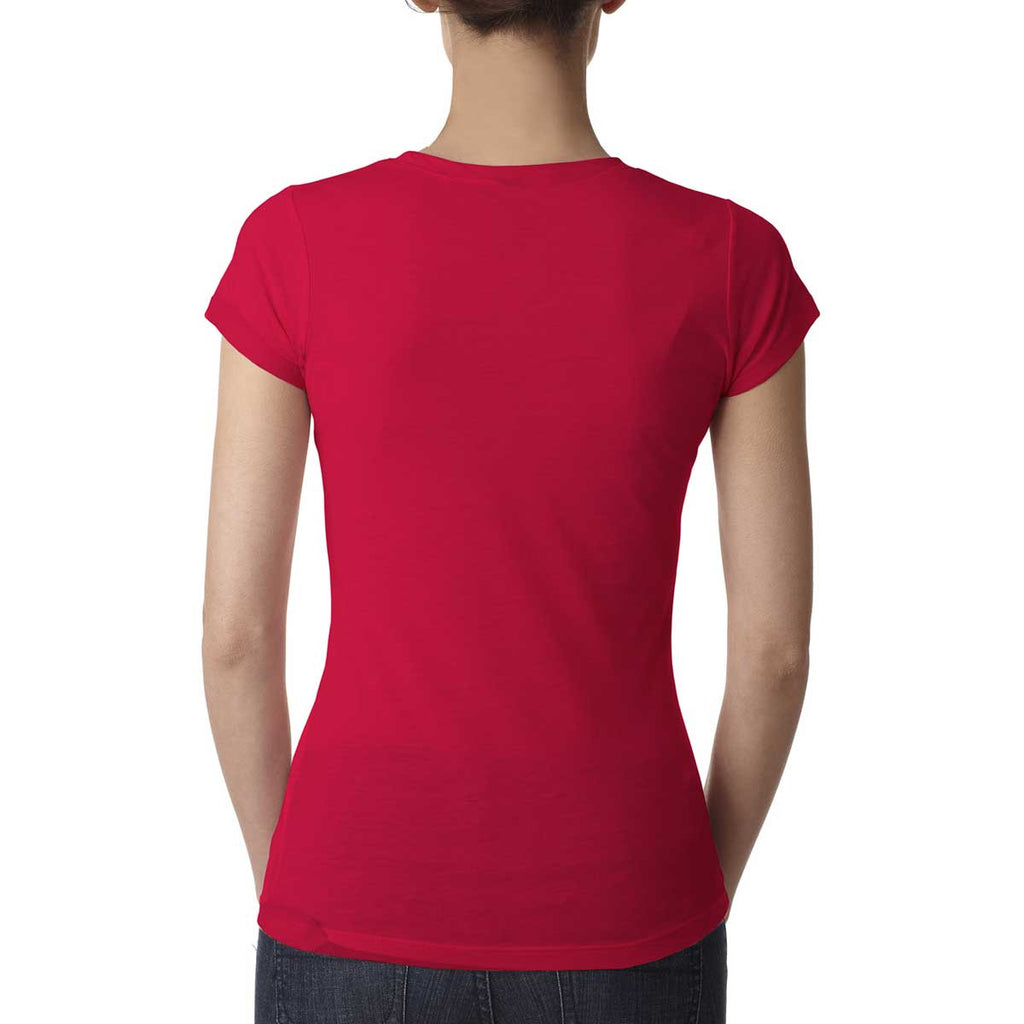 Next Level Women's Red Poly/Cotton Short-Sleeve Tee