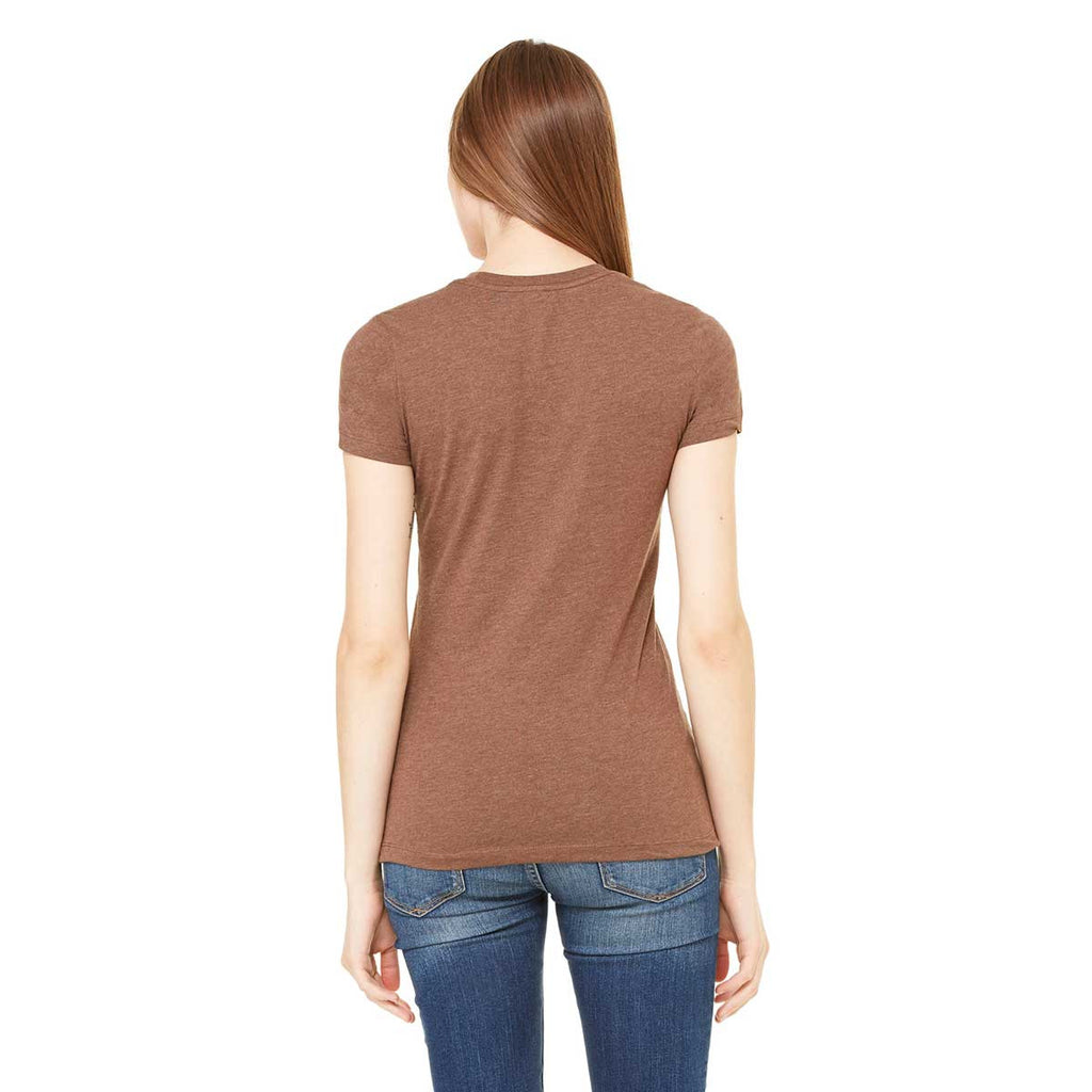 Bella + Canvas Women's Heather Brown Jersey Short-Sleeve T-Shirt