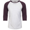 Next Level Unisex Vintage Purple/Heather White Triblend 3/4-Sleeve Raglan Tee