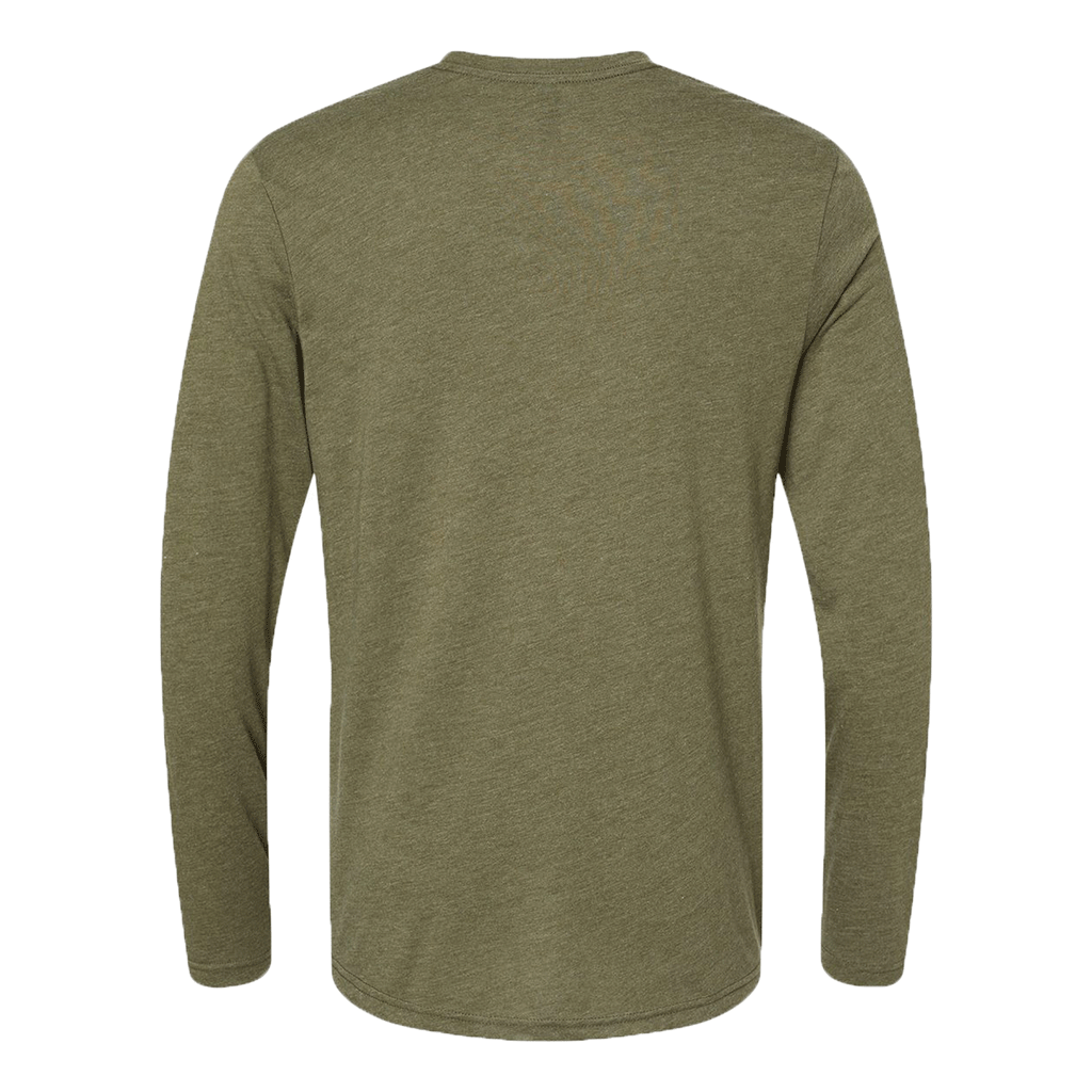 Next Level Men's Military Green Triblend Long-Sleeve Crew Tee