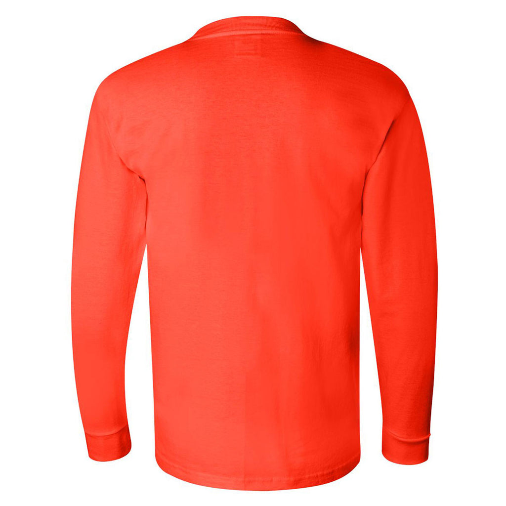 Bayside Men's Bright Orange USA-Made Long Sleeve T-Shirt