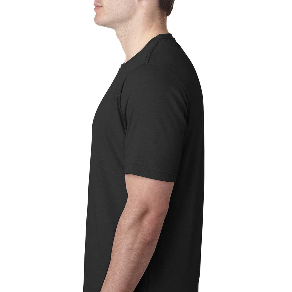 Next Level Men's Black Poly/Cotton Short-Sleeve Crew Tee