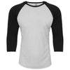 Next Level Unisex Black/Dark Heather Grey CVC 3/4 Sleeve Raglan Baseball T-Shirt