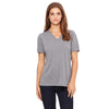 Bella + Canvas Women's Grey Triblend Relaxed Jersey Short-Sleeve V-Neck T-Shirt