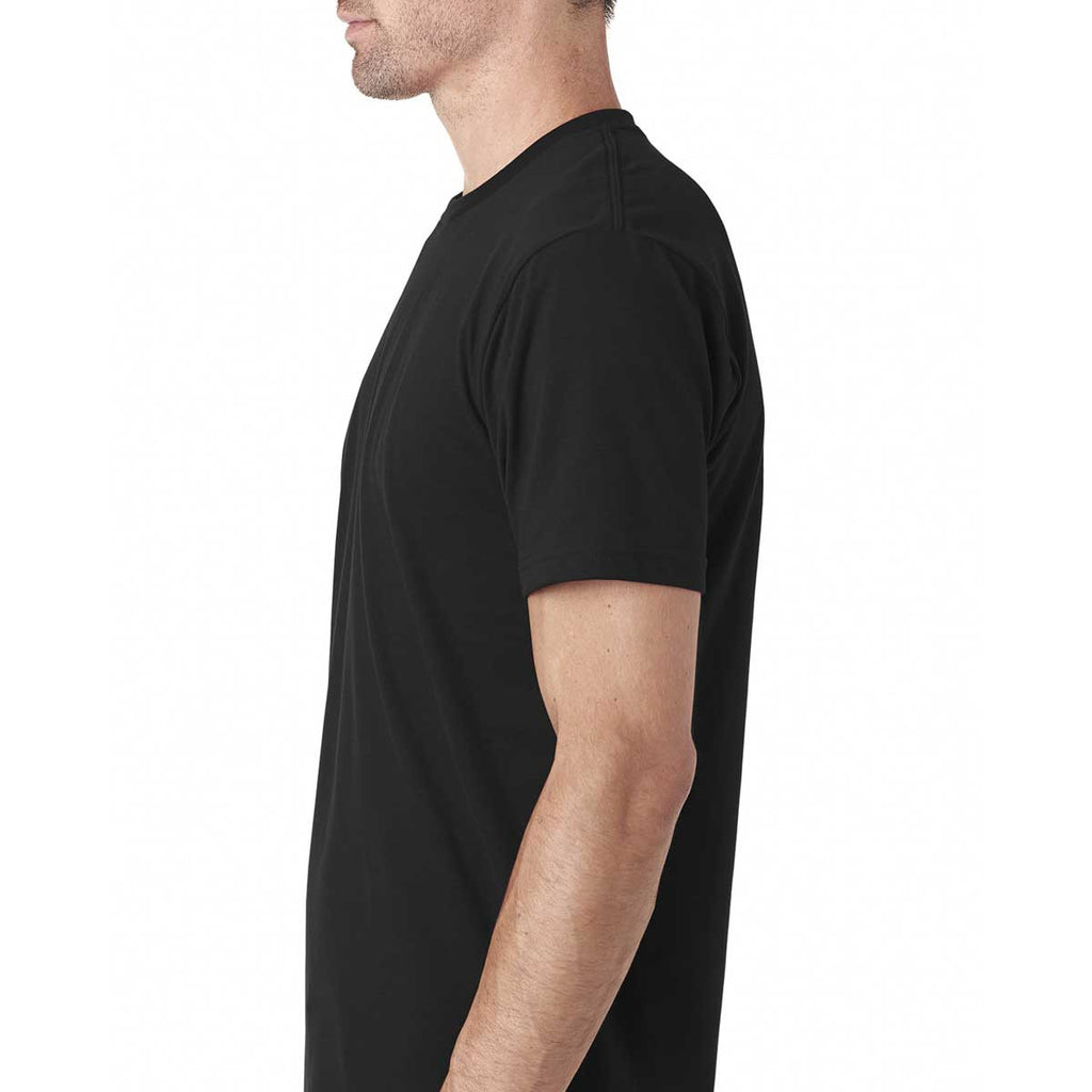 Next Level Men's Black Premium Fitted Sueded Crew