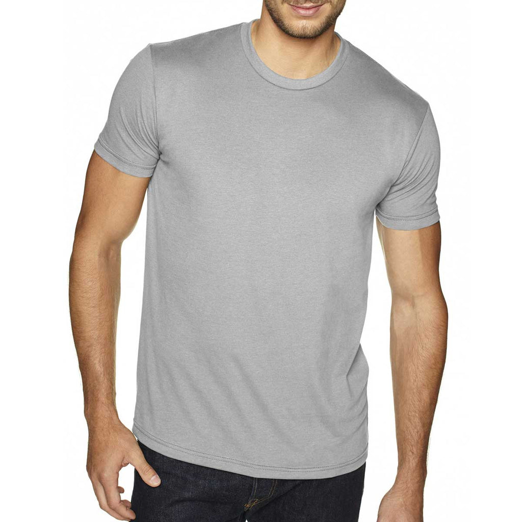 Next Level Men's Light Grey Premium Fitted Sueded Crew