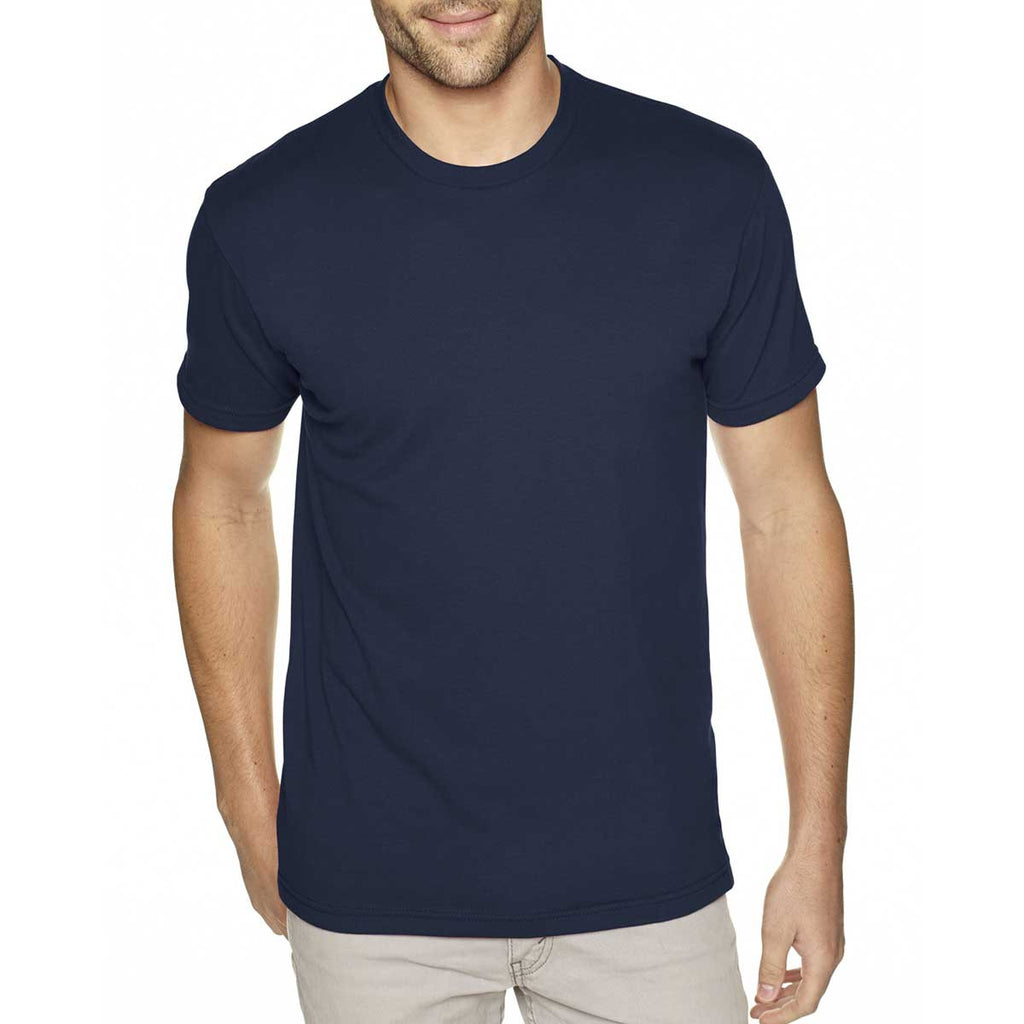 Next Level Men's Midnight Navy Premium Fitted Sueded Crew