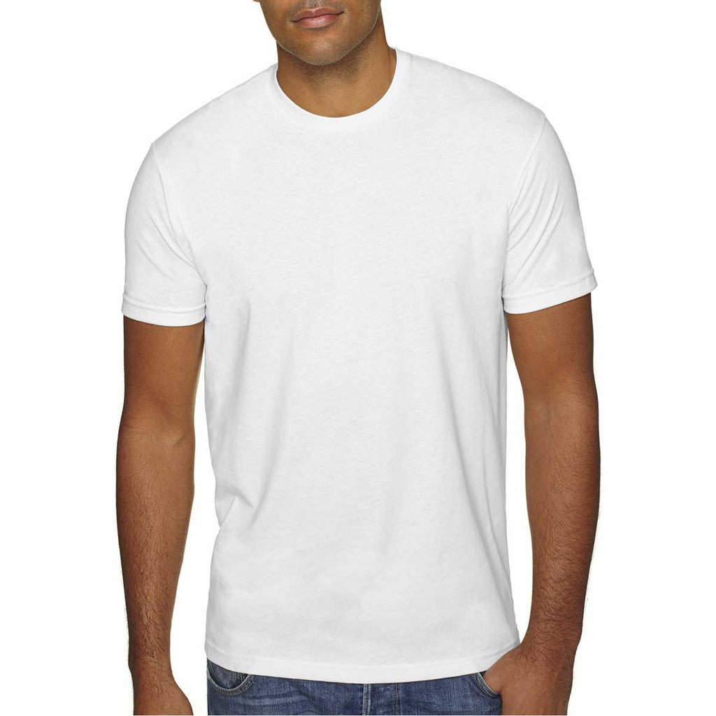 Next Level Men's White Premium Fitted Sueded Crew