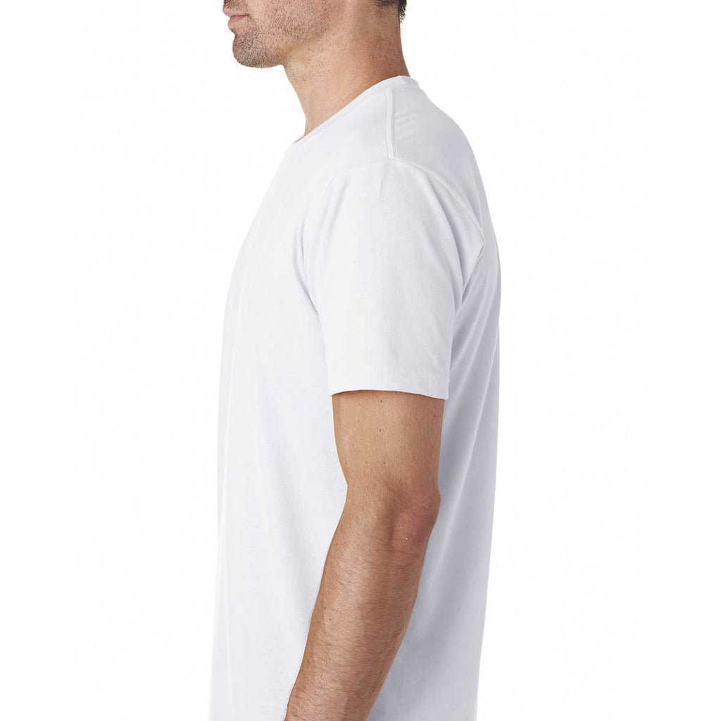 Next Level Men's White Premium Fitted Sueded Crew