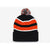 Pacific Headwear Black/Orange/White Loose Fit Pom-Pom Beanie