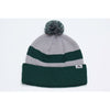 Pacific Headwear Dark Green/Silver/Dark Green Loose Fit Pom-Pom Beanie