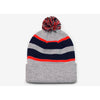 Pacific Headwear Heather Navy/Red Loose Fit Pom-Pom Beanie