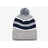 Pacific Headwear Heather Navy/White Loose Fit Pom-Pom Beanie