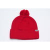 Pacific Headwear Red Loose Fit Pom-Pom Beanie