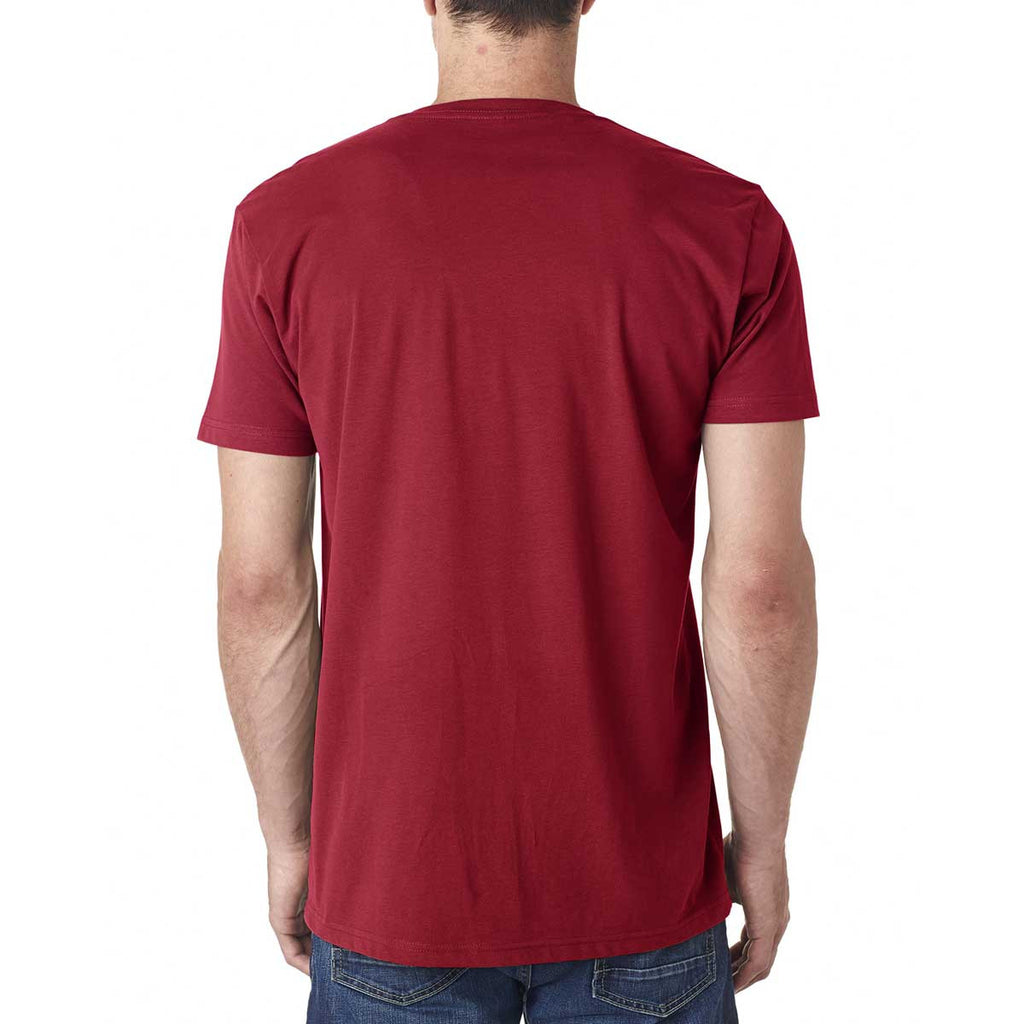 Next Level Men's Cardinal Premium Fitted Sueded V-Neck Tee