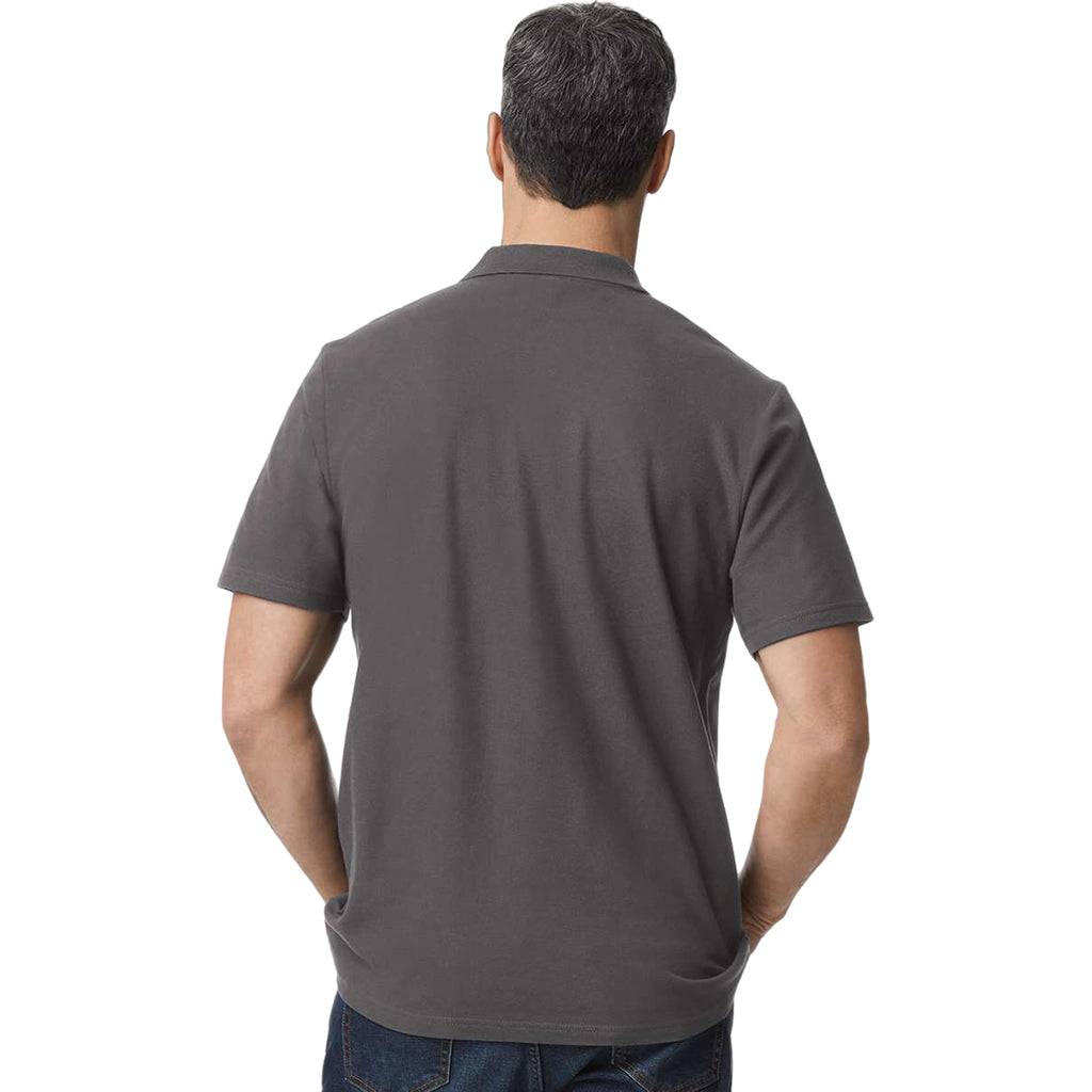 Gildan Men's Charcoal Softstyle Adult Pique Polo