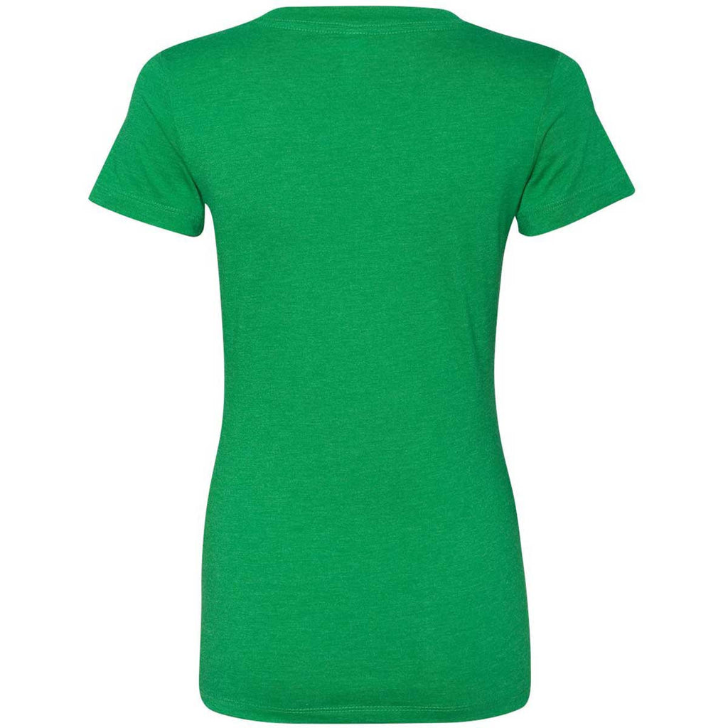 Next Level Women's Kelly Green CVC Deep V Tee