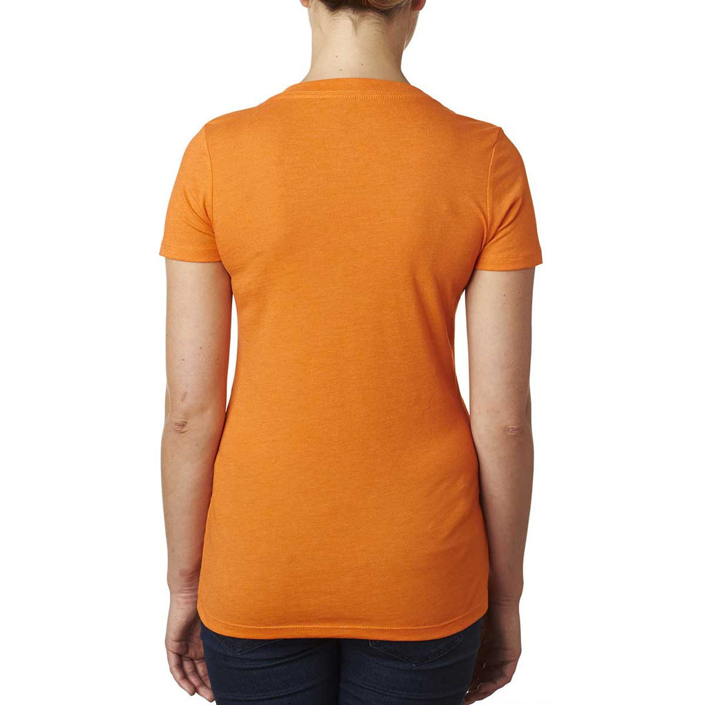 Next Level Women's Orange CVC Deep V Tee