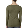 Next Level Women's Military Green Triblend Long-Sleeve Scoop Tee