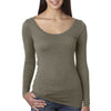 Next Level Women's Venetian Grey Triblend Long-Sleeve Scoop Tee