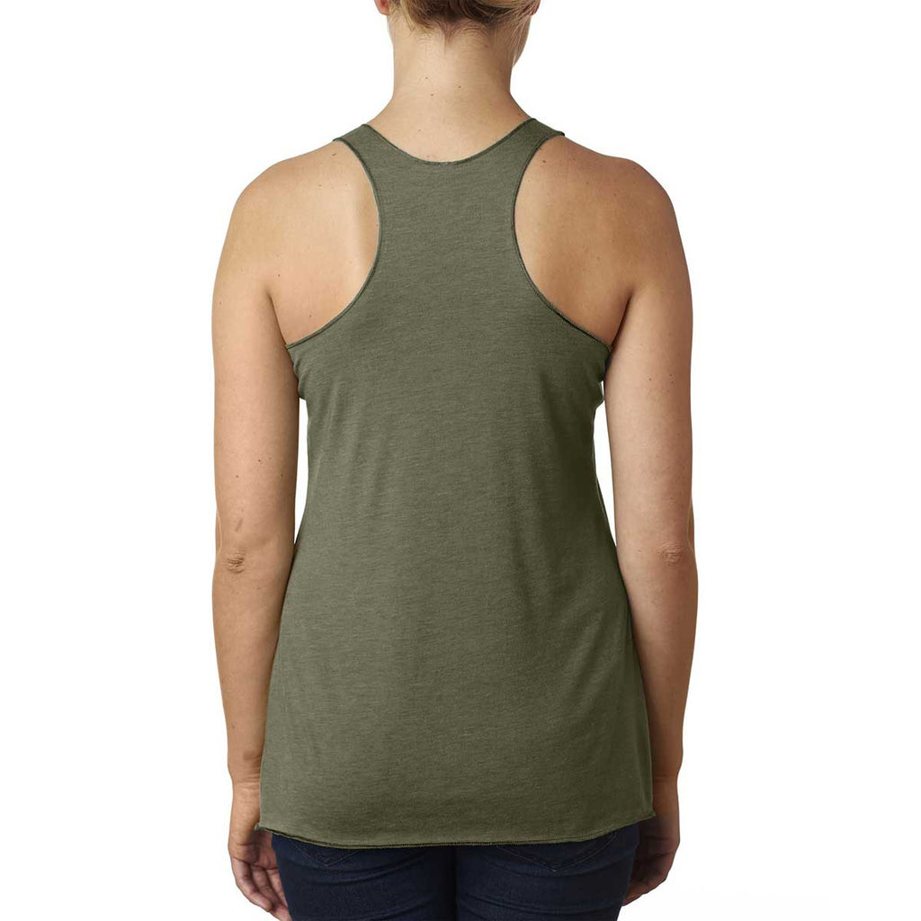 Next Level Women's Military Green Triblend Racerback Tank