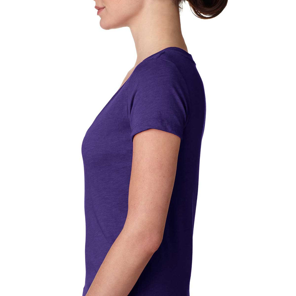 Next Level Women's Purple Rush Triblend Deep-V Tee