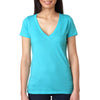 Next Level Women's Tahiti Blue Triblend Deep-V Tee