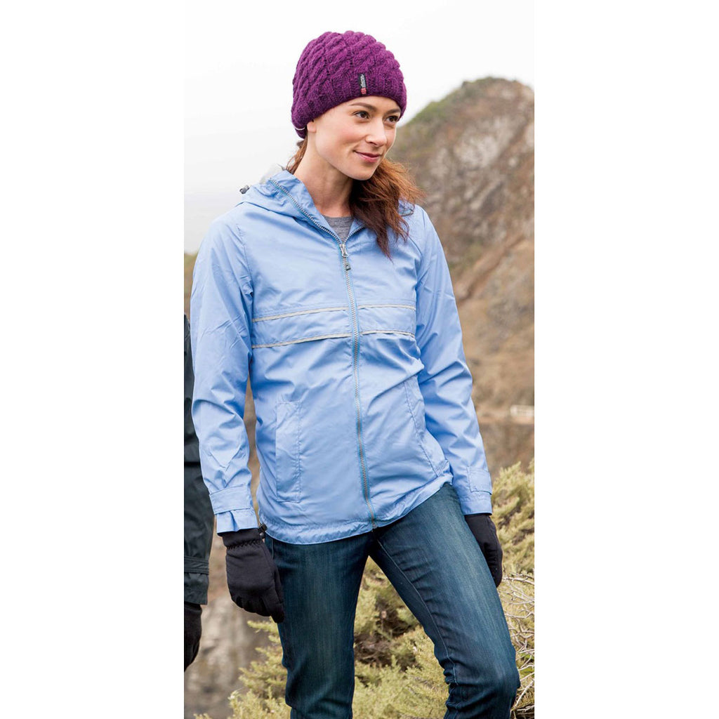 Landway Women's Periwinkle/Grey Northwest Hooded Rain Slicker