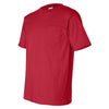 Bayside Men's Red USA-Made Short Sleeve T-Shirt with Pocket