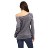 Bella + Canvas Women's Grey Acid Fleece Wide Neck Sweatshirt