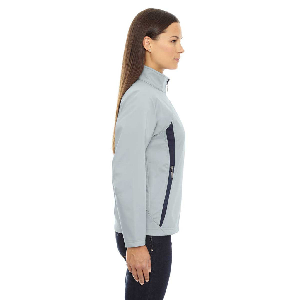 North End Women's Opal Blue Three-Layer Fleece Bonded Performance Soft Shell Jacket