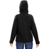 North End Women's Black Prospect Two-Layer Fleece Bonded Soft Shell Hooded Jacket