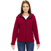 North End Women's Molten Red Prospect Two-Layer Fleece Bonded Soft Shell Hooded Jacket