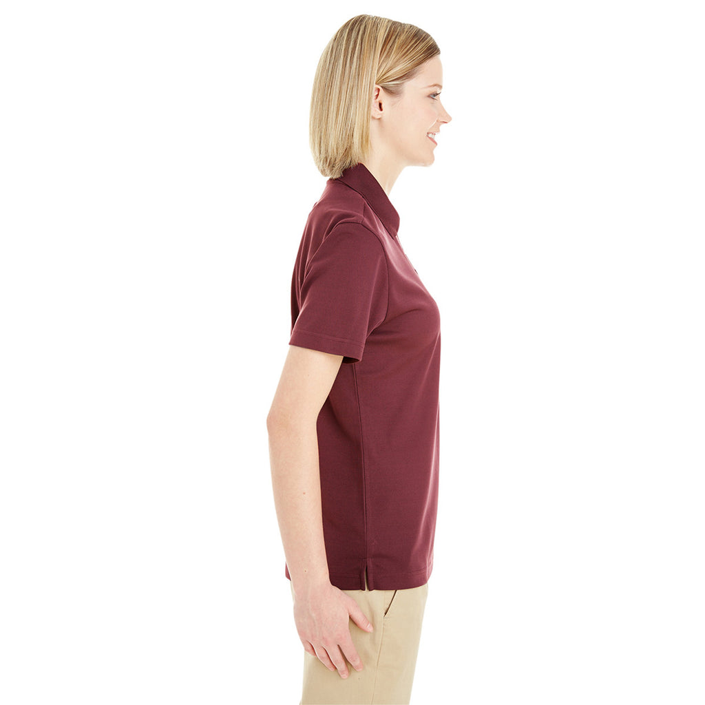 Core 365 Women's Burgundy Origin Performance Pique Polo with Pocket