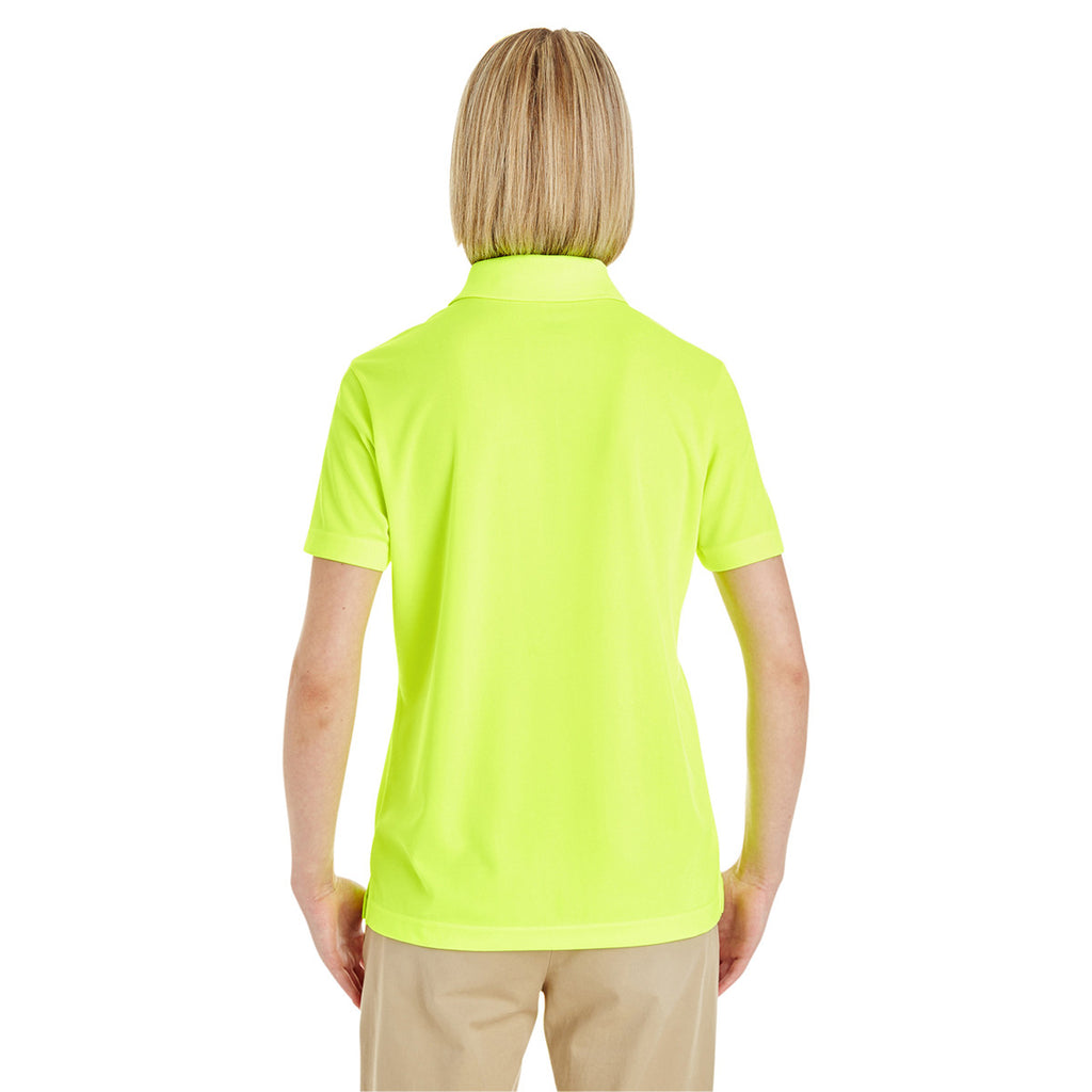 Core 365 Women's Safety Yellow Origin Performance Pique Polo with Pocket