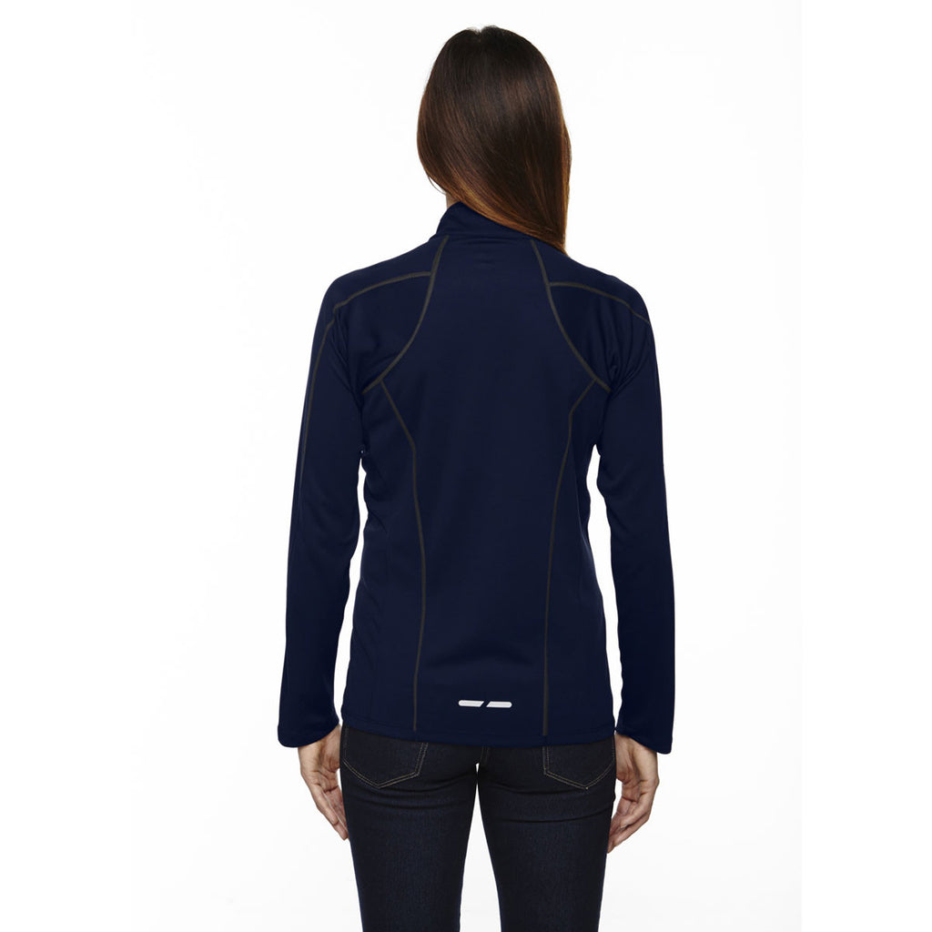 North End Women's Classic Navy Radar Half-Zip Performance Long-Sleeve Top