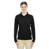 Core 365 Women's Black Pinnacle Performance Long-Sleeve Pique Polo