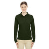 Core 365 Women's Forest Green Pinnacle Performance Long-Sleeve Pique Polo