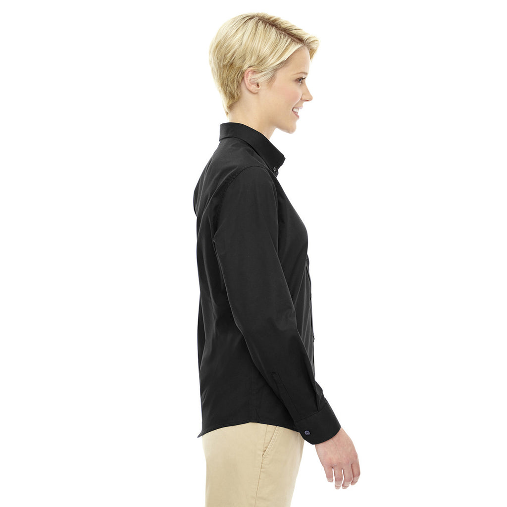 Core 365 Women's Black Operate Long-Sleeve Twill Shirt